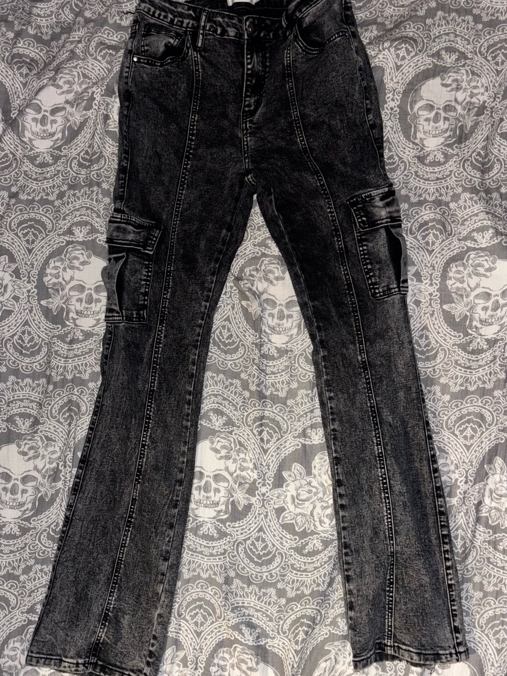 Windsor Black Acid-Wash Denim Jeans